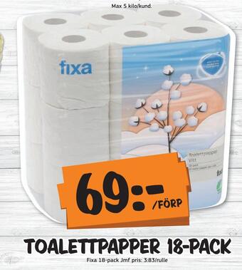 Bazaar Food market Toalettpapper 18-pack erbjuda