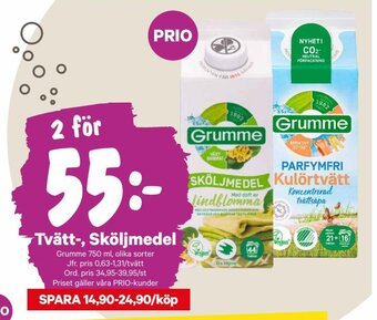 City Gross Tvätt-, Sköljmedel Grumme 750 ml, olika sorter erbjuda