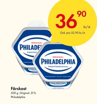 Snabbgross Färskost 500 g. Original. 21%. Philadelphia erbjuda