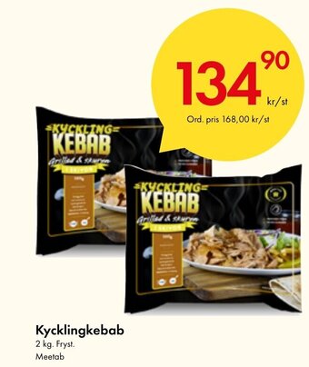 Snabbgross Kycklingkebab 2 kg. Fryst. Meetab erbjuda