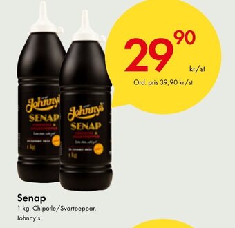 Senap 1 kg. Chipotle/Svartpeppar. Johnny's