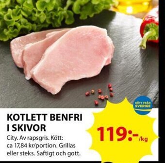 ICA Kvantum KOTLETT BENFRI I SKIVOR erbjuda