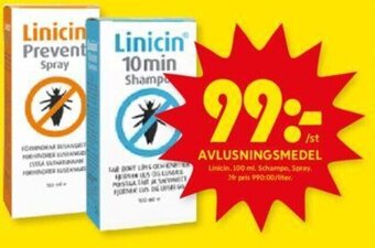 ICA Kvantum AVLUSNINGSMEDEL Linicin. 100 ml. Schampo, Spray. erbjuda