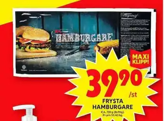 ICA Maxi ICA Frysta Hamburgare 720g erbjuda