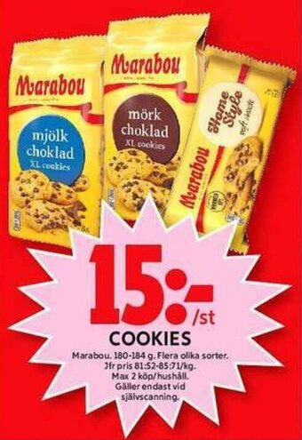 ICA Maxi Marabou Cookies 180-184g erbjuda