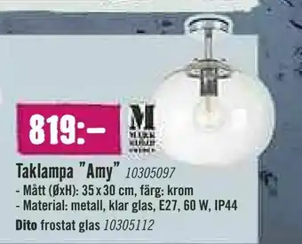 Hornbach Taklampa "Amy" erbjuda
