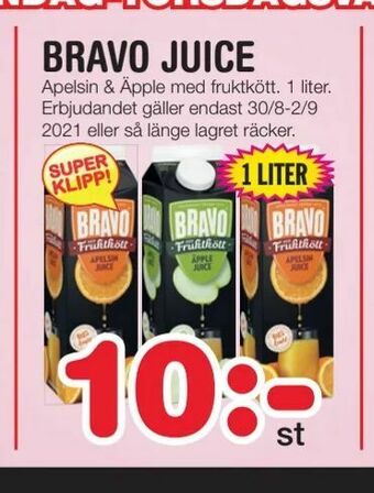 Nya Pulsen Bravo juice erbjuda