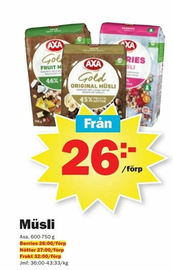 Pekås Müsli erbjuda