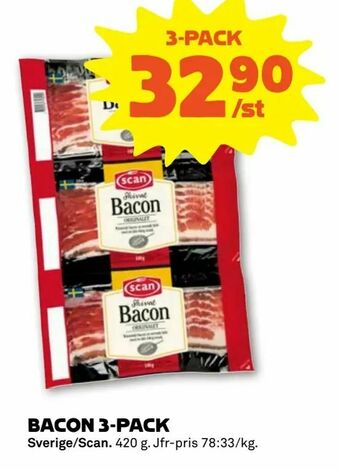 Stora Coop Bacon 3-pack erbjuda