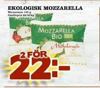 Supergrossen Ekologisk mozzarella erbjuda