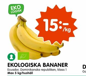 Tempo Ekologiska bananer erbjuda