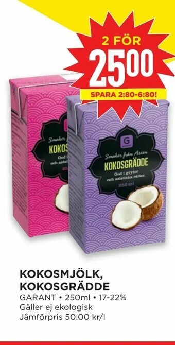 Willys Hemma Kokosmjölk, kokosgrädde erbjuda