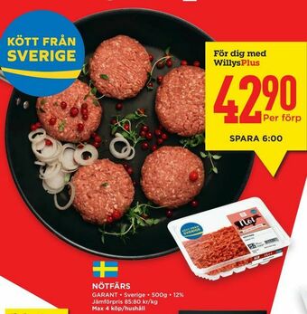 Willys Hemma Nötfärs erbjuda