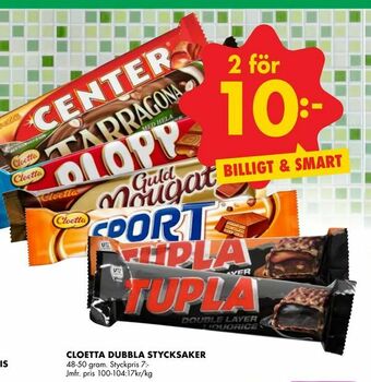 ÖoB Cloetta dubbla stycksaker erbjuda