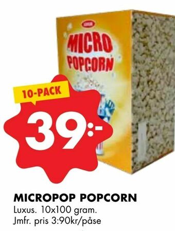 ÖoB Micropop popcorn erbjuda