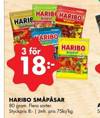 ÖoB Haribo småpåsar erbjuda