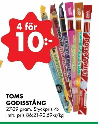 ÖoB Toms godisstång erbjuda
