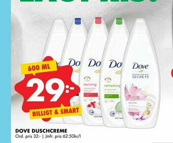 ÖoB Dove duschcreme erbjuda