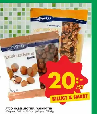 ÖoB Atco hasselnötter, valnötter erbjuda