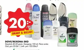 ÖoB Dove/rexona deo erbjuda