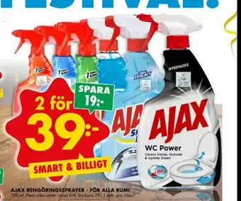 ÖoB Ajax rengöringssprayer - för alla rum! erbjuda