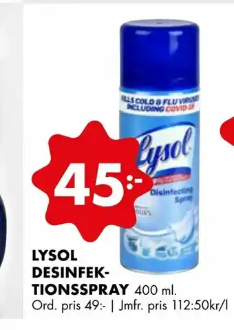 ÖoB Lysol desinfektionsspray erbjuda