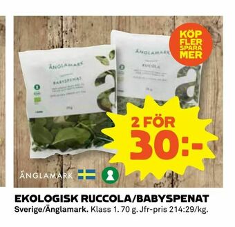 Coop Ekologisk ruccola/babyspenat erbjuda