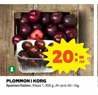 Coop Plommon i korg erbjuda