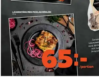Stora Coop Laxgratäng med picklad rödlök erbjuda