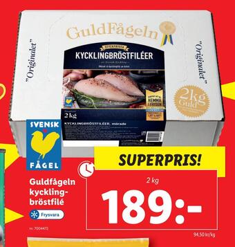 Lidl Guldfågeln kycklingbröstfilé erbjuda
