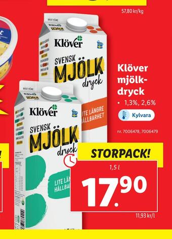 Lidl Klöver mjölkdryck erbjuda