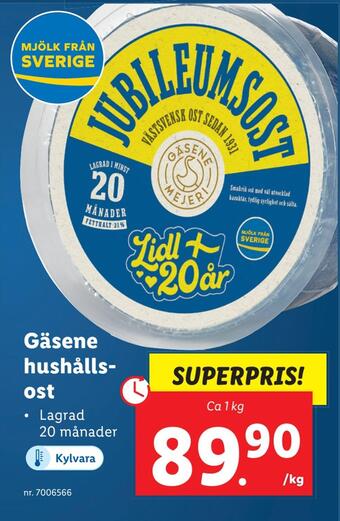 Lidl Gäsene hushållsost. erbjuda