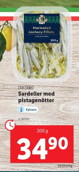 Lidl Sardeller med pistagenötter erbjuda