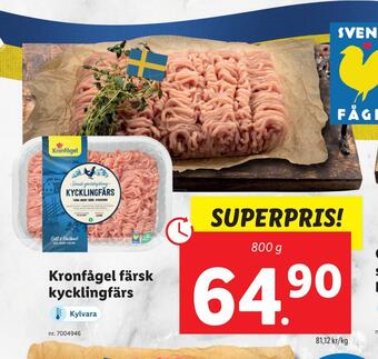 Lidl Kronfågel färsk kycklingfärs erbjuda