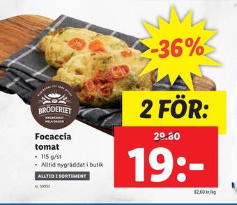 Lidl Focaccia tomat erbjuda