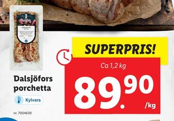 Lidl Dalsjöfors porchetta erbjuda