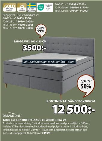 JYSK Gold c60 kontinentalsäng comfort+ grå-29 erbjuda