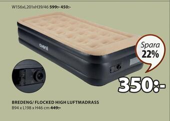 JYSK Bredeng/ flocked high luftmadrass erbjuda