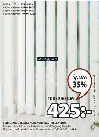 JYSK Feragen mörkläggande vertikal rullgardin erbjuda
