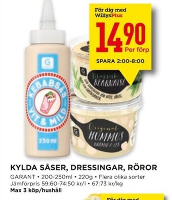 Willys KYLDA SÅSER, DRESSINGAR, RÖROR GARANT erbjuda