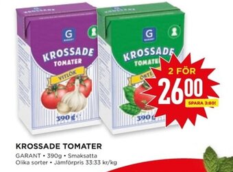 Willys KROSSADE TOMATER GARANT 390g. erbjuda