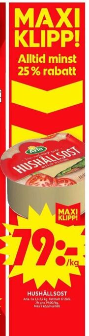 ICA Maxi Arla hushållsost erbjuda