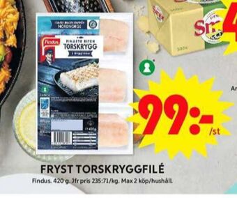 ICA Maxi Findus torskfilé erbjuda