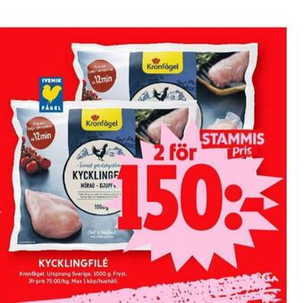 ICA Maxi Kronfågel kycklingfilé erbjuda