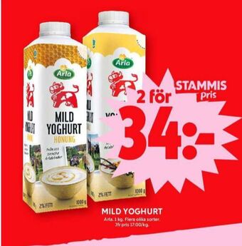 ICA Maxi Arla yoghurt erbjuda