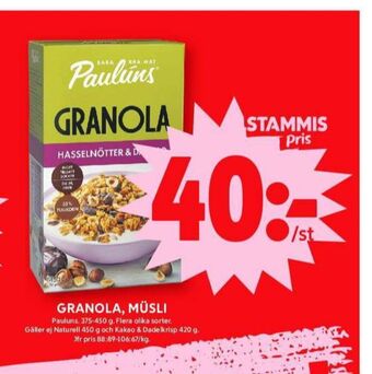 ICA Maxi Paulùns granola erbjuda