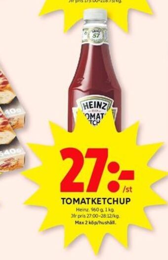 ICA Kvantum Heinz ketchup erbjuda