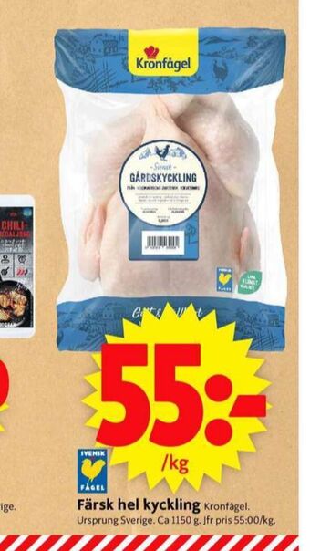 ICA Supermarket Kronfågel kyckling erbjuda
