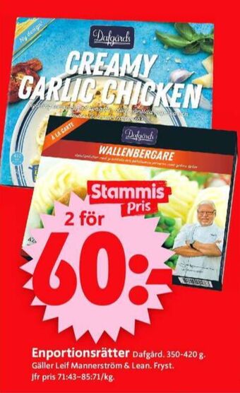 ICA Supermarket Dafgårds färdigrätter erbjuda