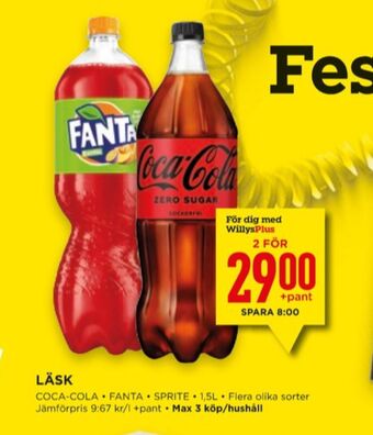 Willys Coca cola läskedryck erbjuda